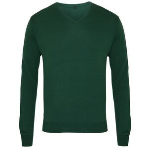 Premier Mens V-Neck Knitted Sweater Sweatshirt Workwear Sizes XS-4XL / Bottle